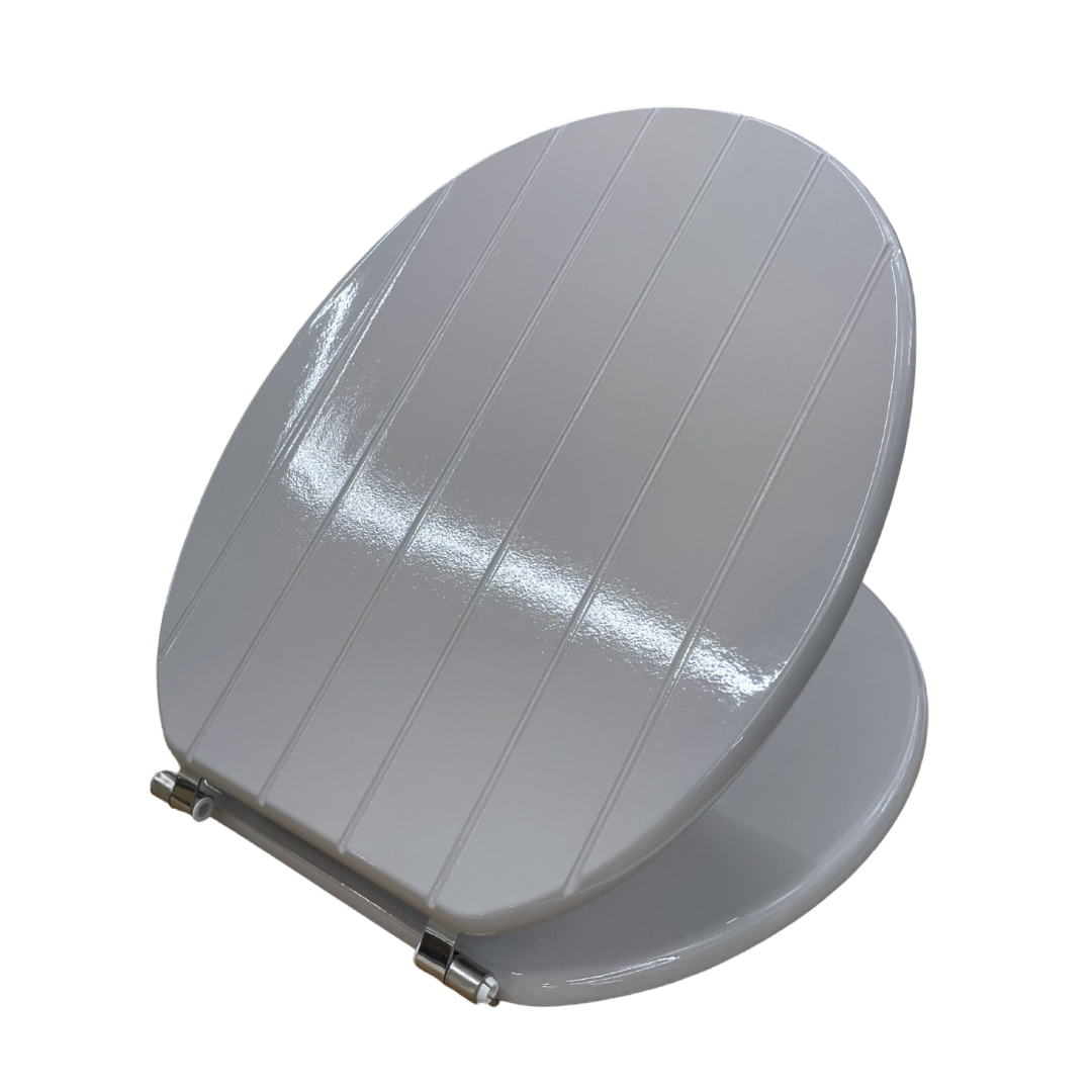 Tongue & Groove Grey Toilet Seat