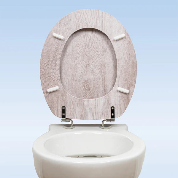 Wooden Toilet Seat & Toilet Brush Bundle