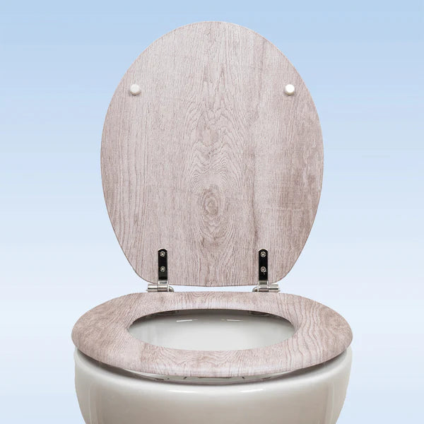 Wooden Toilet Seat & Toilet Brush Bundle