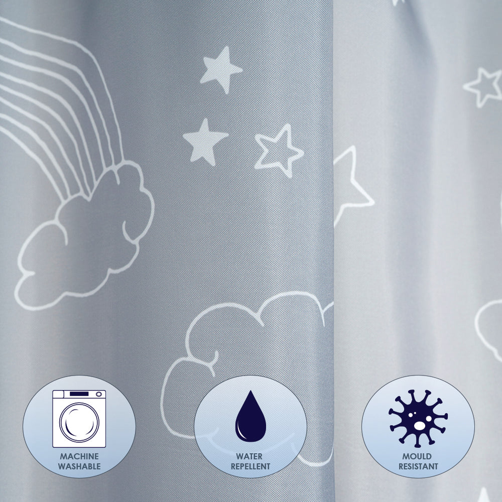 Grey Cloud Shower Curtain