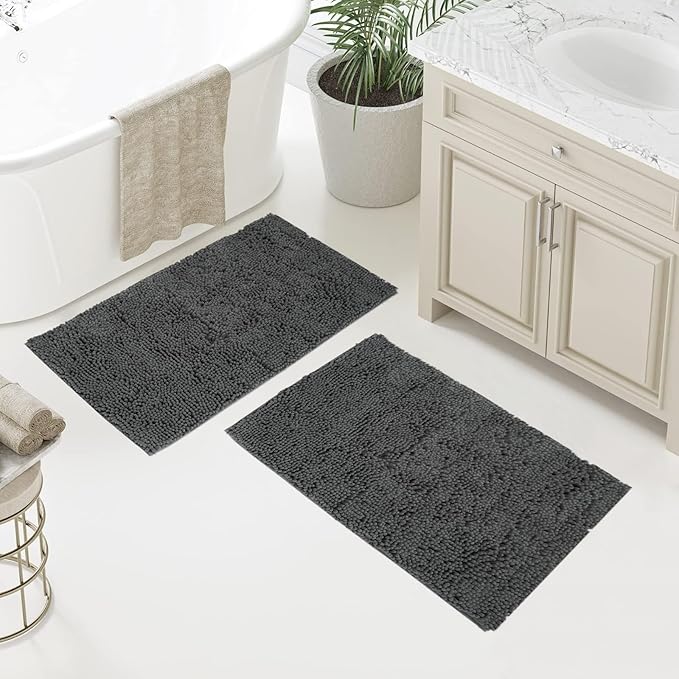 Wooden Toilet Seat, bath mat & accessories Bundle