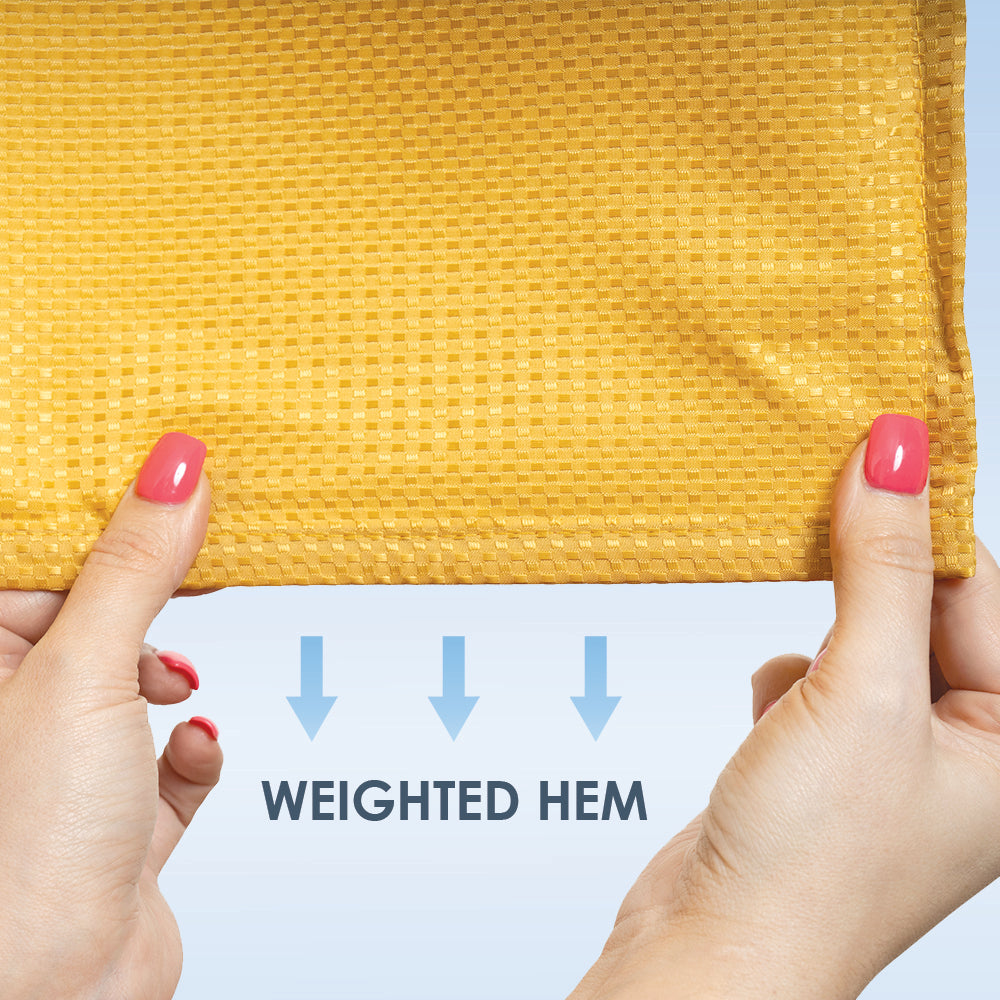 Waffle Ochre Shower Curtain