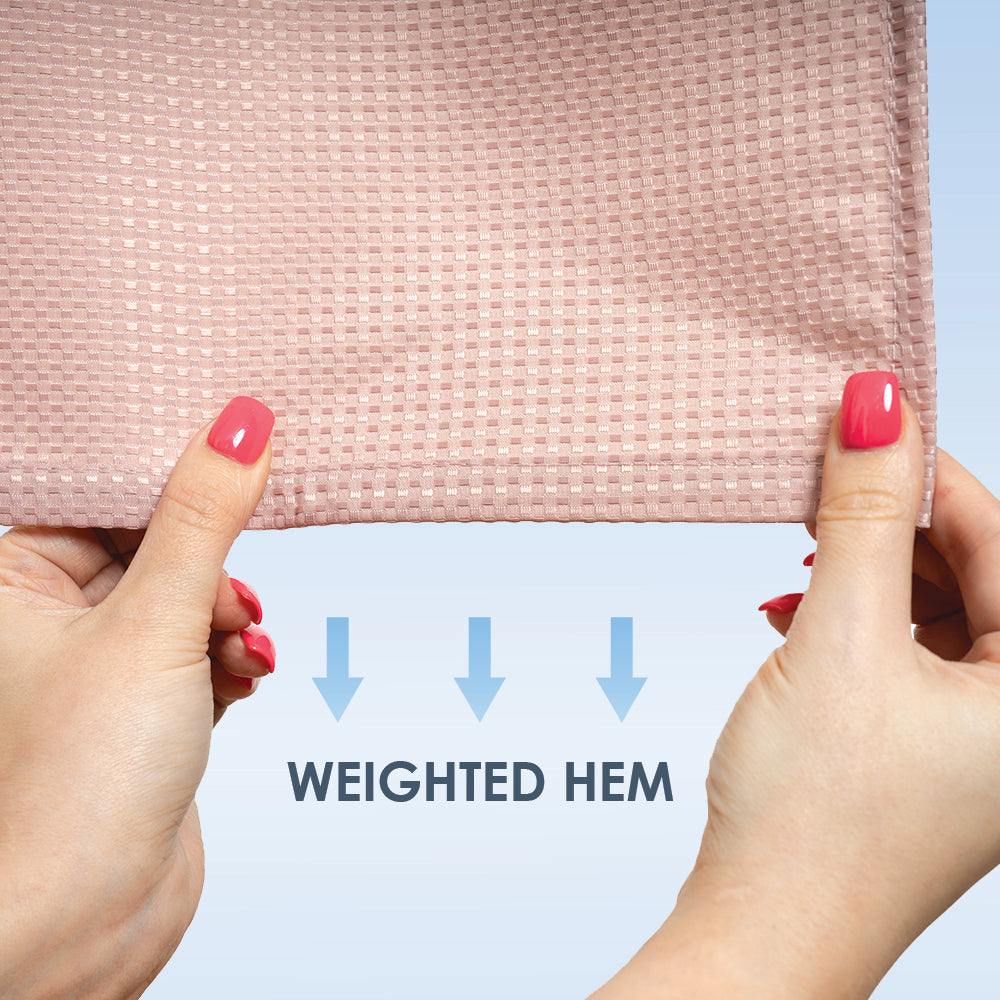 Waffle Blush Pink Shower Curtain