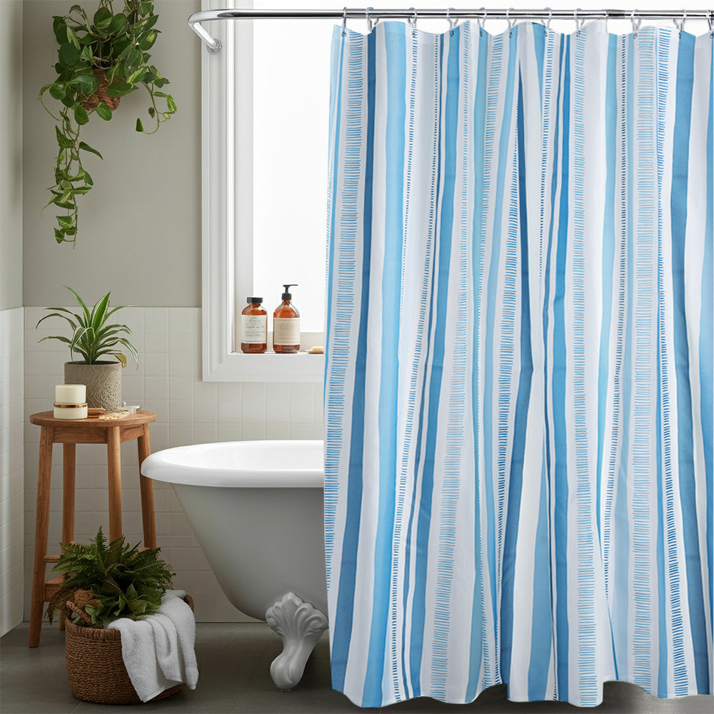 Blue Stripe Shower Curtain