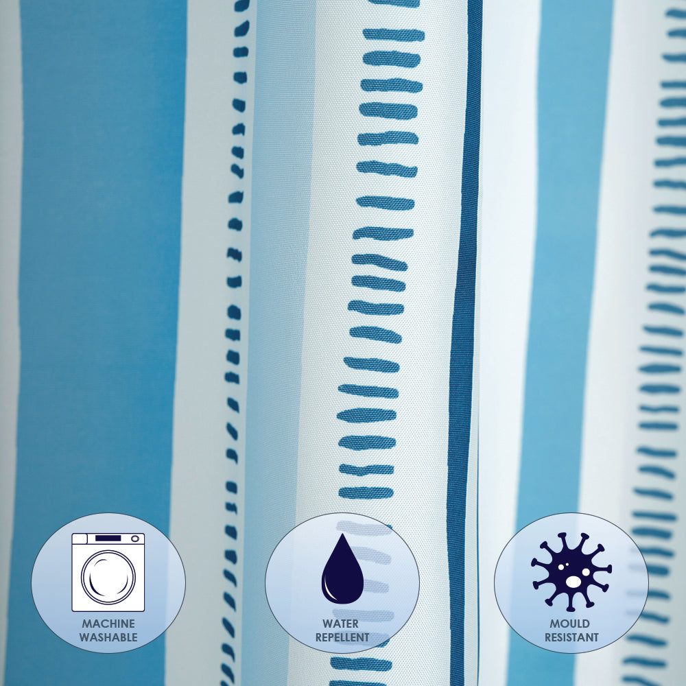 Blue Stripe Shower Curtain
