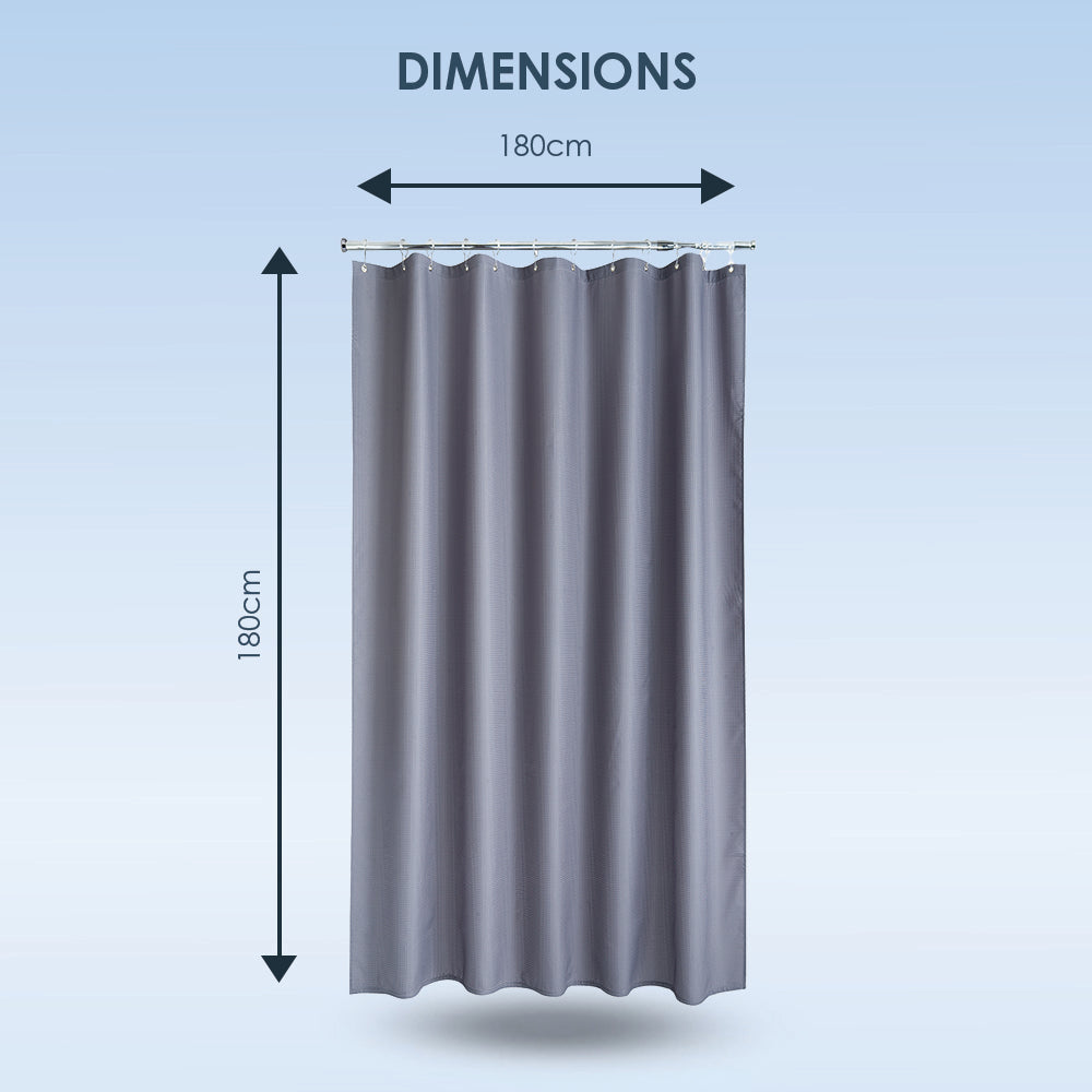 Grey Waffle Shower Curtain