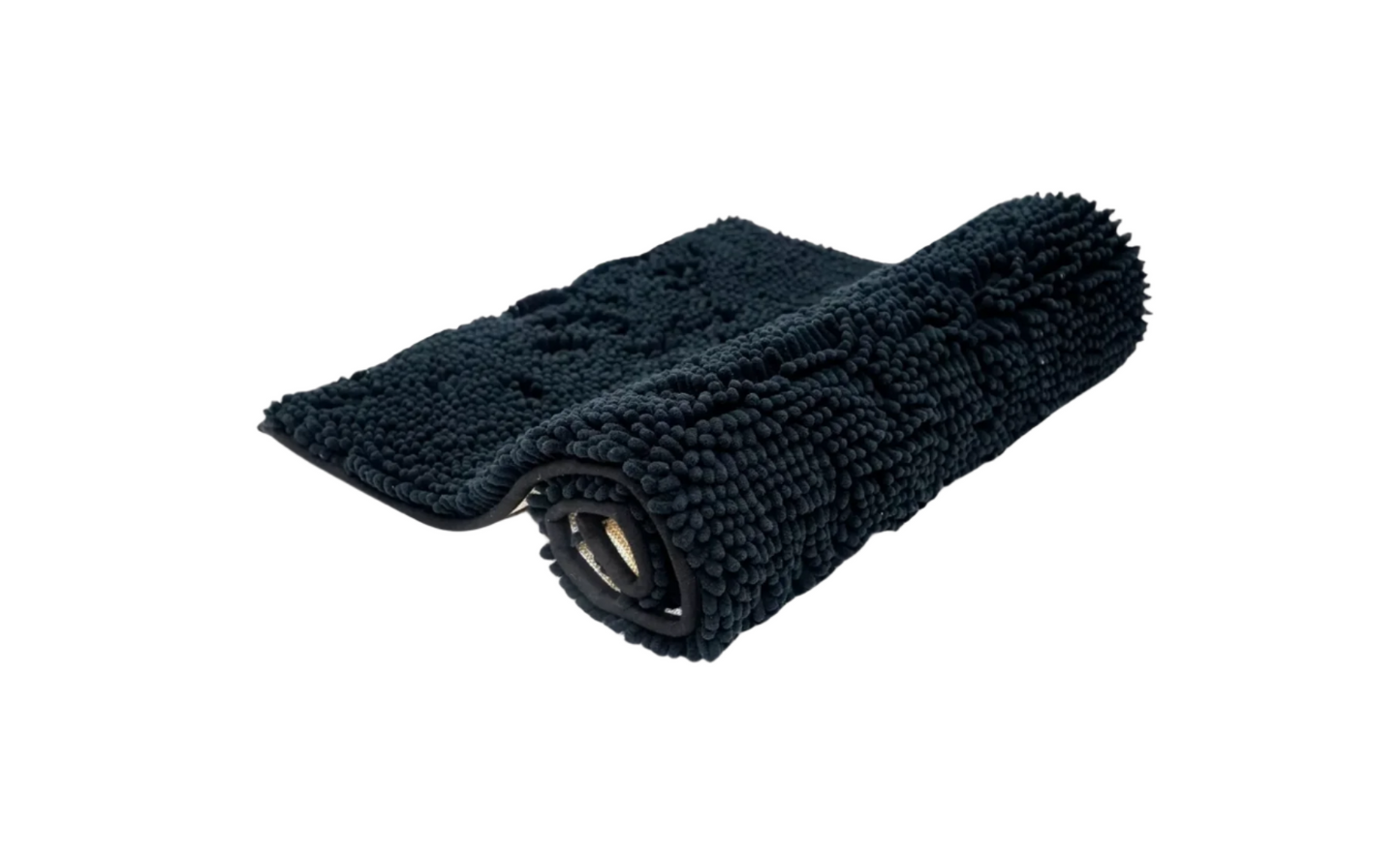 Chenille Bath Mat Black