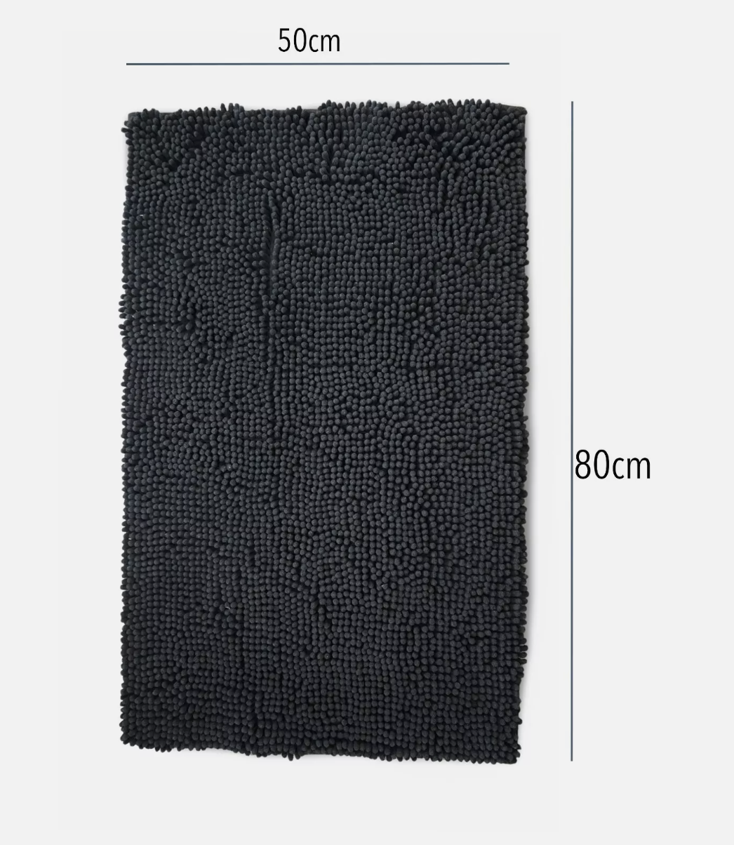 Chenille Bath Mat Black