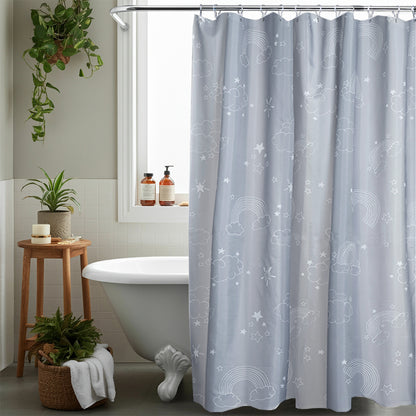 Grey Cloud Shower Curtain