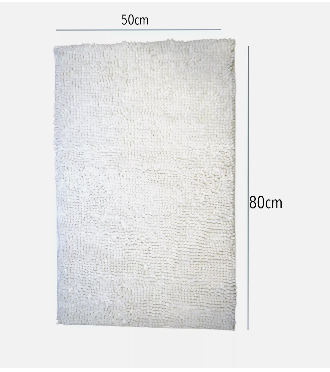 Chenille Bath Mat White