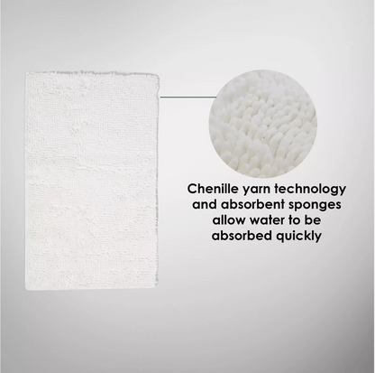 Chenille Bath Mat White