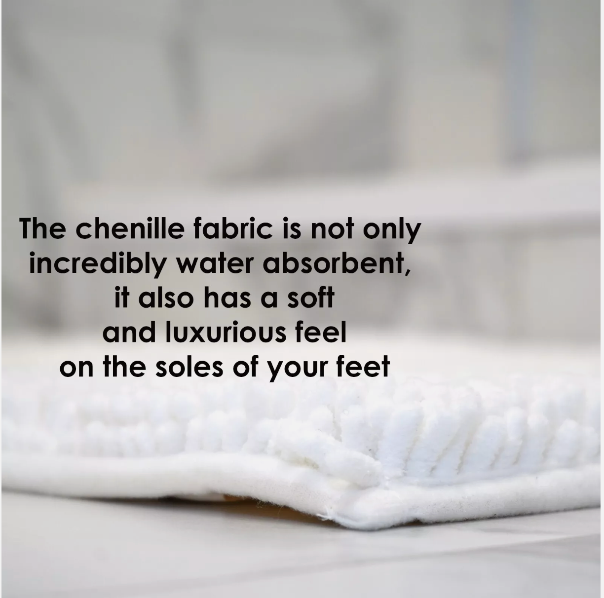 Chenille Bath Mat White