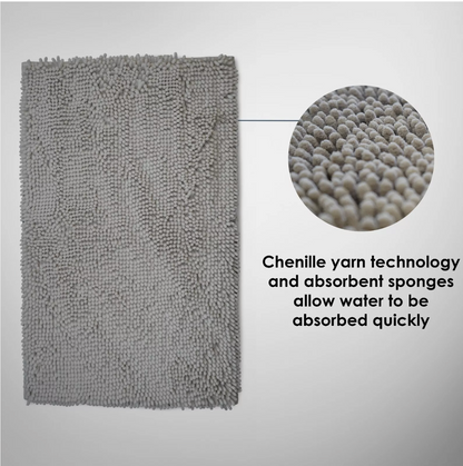 Chenille Bath Mat Grey
