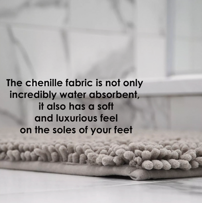 Chenille Bath Mat Grey